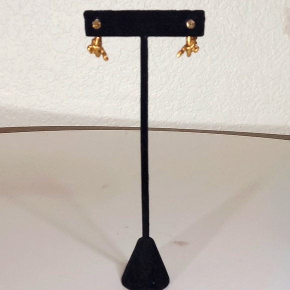 Gold Toned Tigger Hoop Earrings - Picture 5 of 9